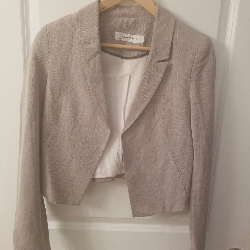 COPY - Short Linen Blazer by Zara Sz Small